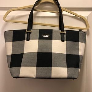 Black, White, and Gray Plaid Kate Spade Tote ♠️
